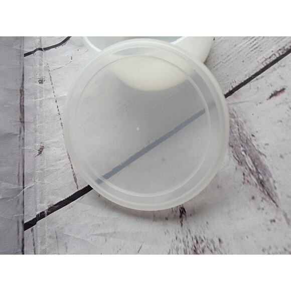 VINTAGE GLASBAKE MILK GLASS 4 0Z. CUSTARD CUP With Plastic Cover - Picture 3 of 6